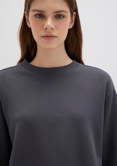  Mavi Bisiklet Yaka Antrasit Sweatshirt 1S10387-83620