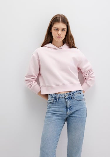  Mavi Kapüşonlu Pembe Sweatshirt 1S10386-71006