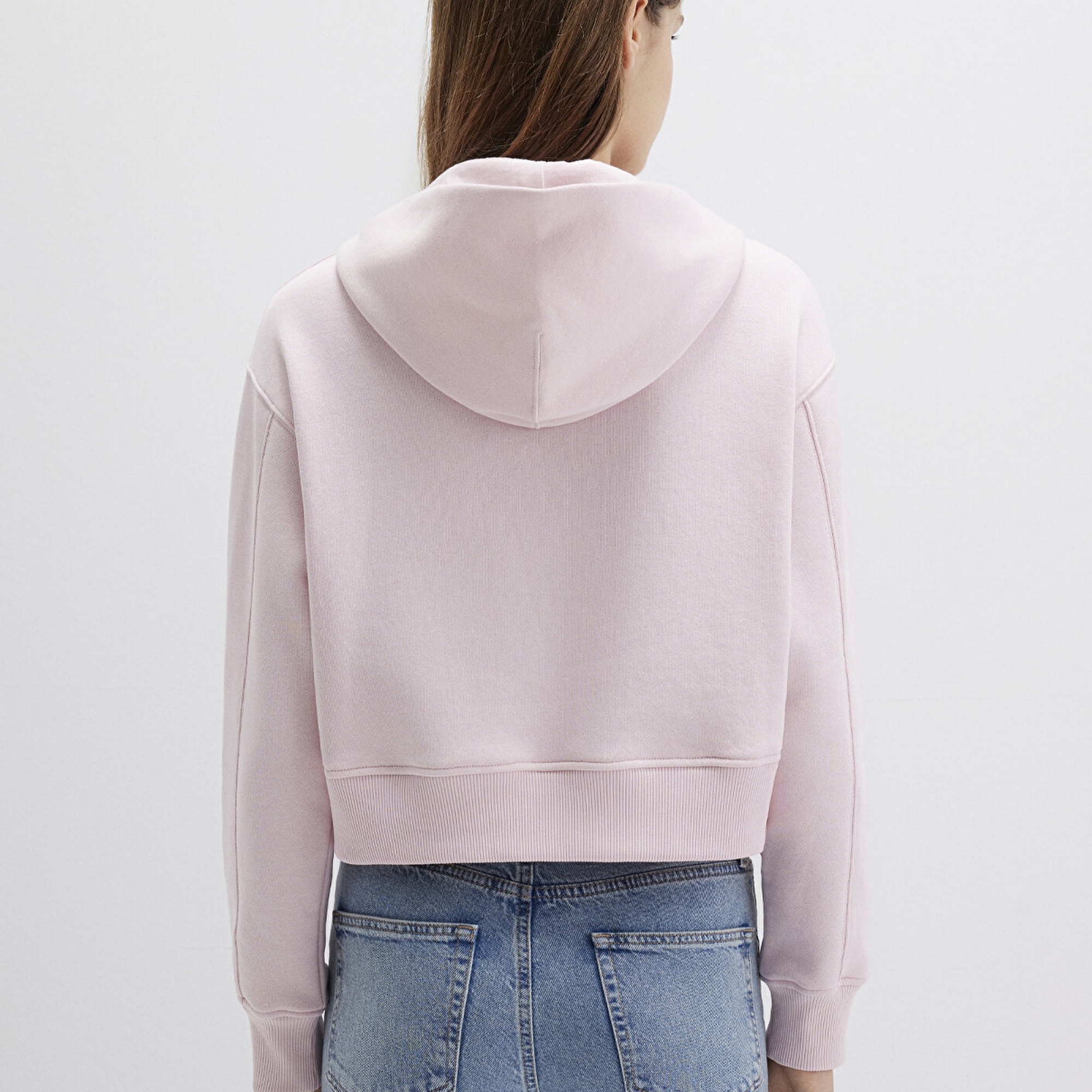 Mavi Kapüşonlu Pembe Sweatshirt 1S10386-71006