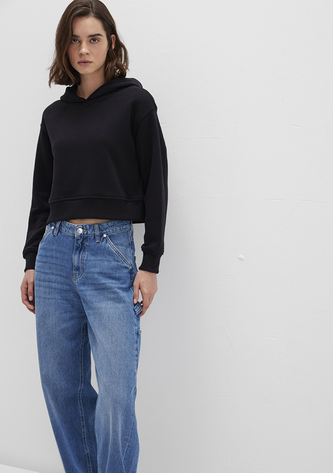  Mavi Kapüşonlu Siyah Sweatshirt 1S10386-900