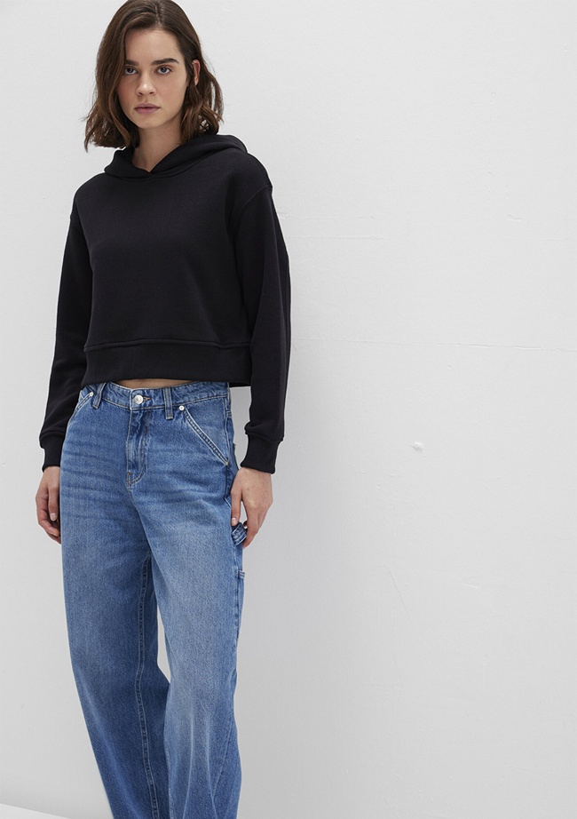  Mavi Kapüşonlu Siyah Sweatshirt 1S10386-900