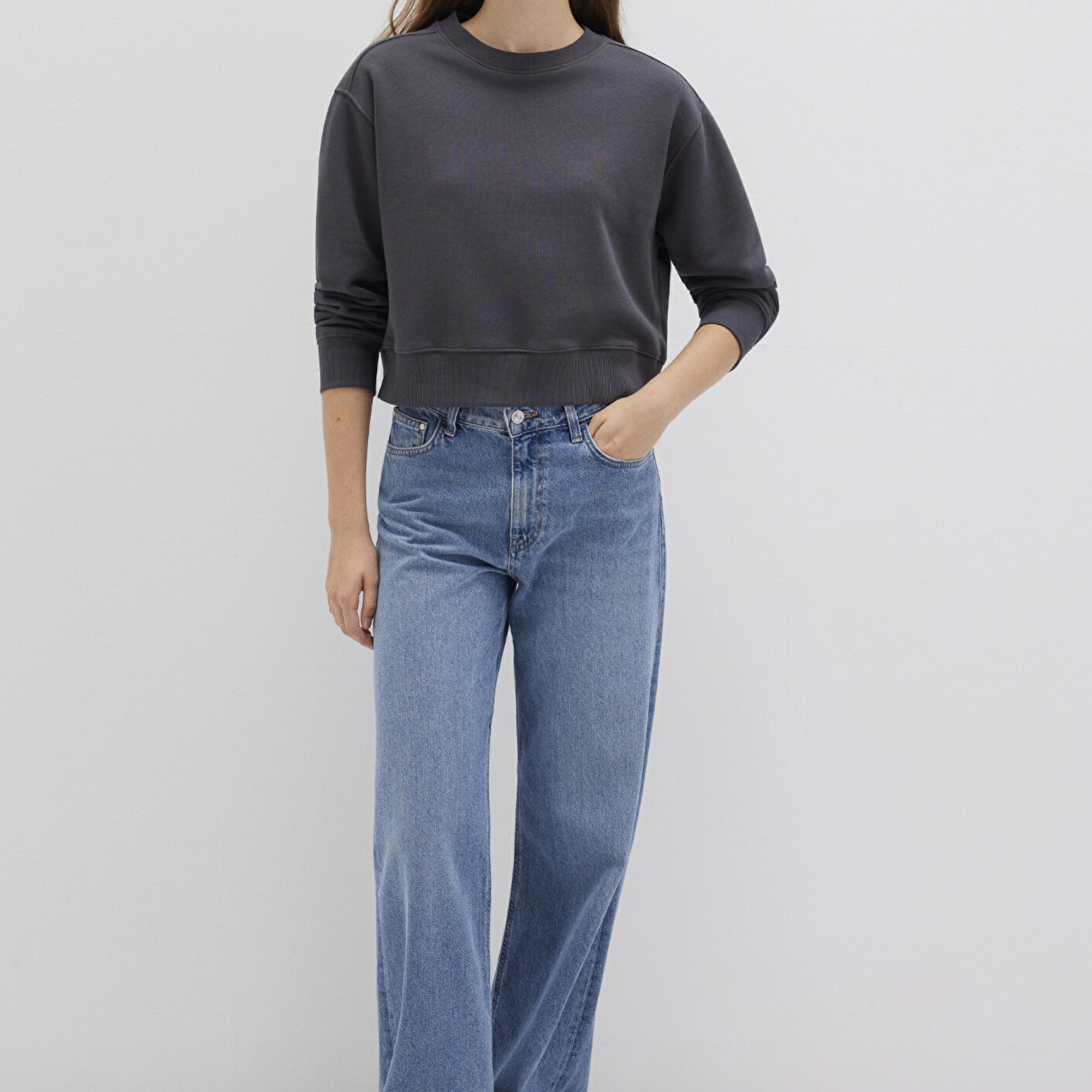 Mavi Bisiklet Yaka Antrasit Sweatshirt 1S10387-83620