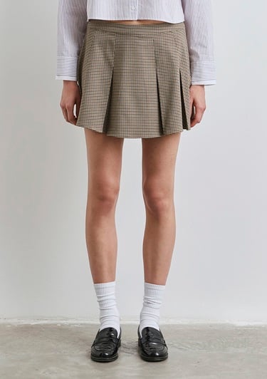  Mavi Pötikare Pileli Mini Etek 1310725-87491