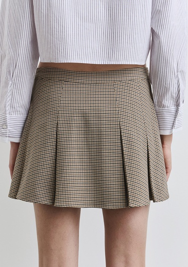  Mavi Pötikare Pileli Mini Etek 1310725-87491