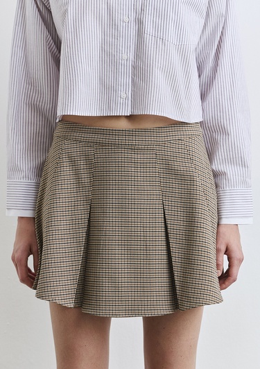  Mavi Pötikare Pileli Mini Etek 1310725-87491