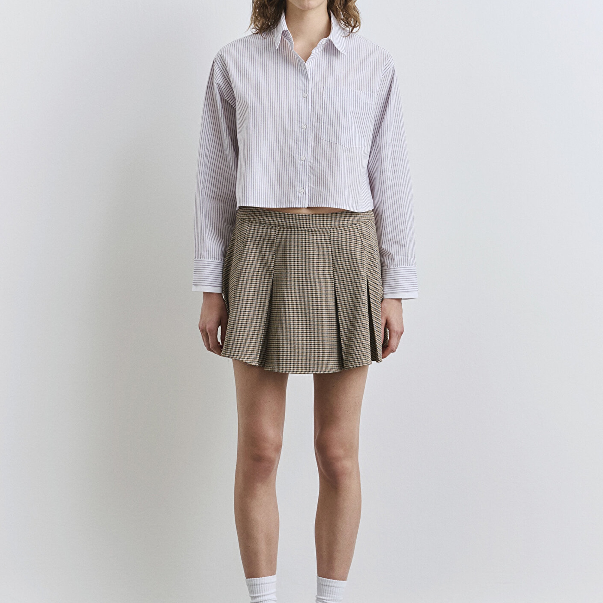 Mavi Pötikare Pileli Mini Etek 1310725-87491