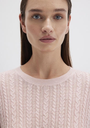  Mavi Kısa Kollu Pembe Kazak Slim Fit / Dar Kesim 1710702-90663