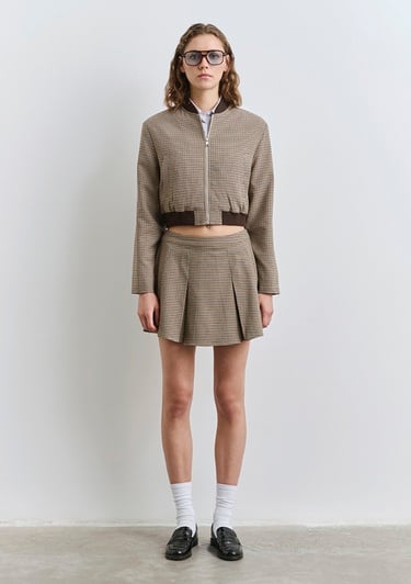  Mavi Potikare Kahverengi Bomber Ceket 1110773-87491