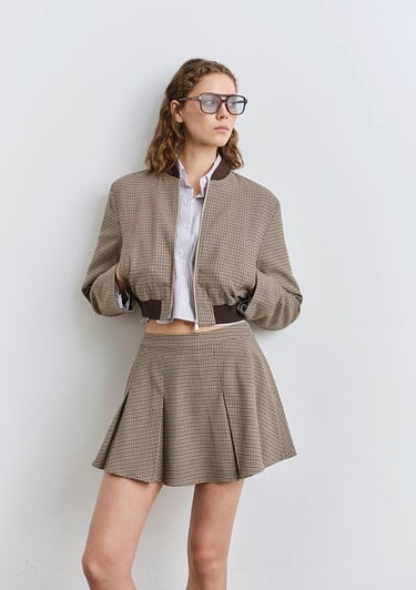  Mavi Potikare Kahverengi Bomber Ceket 1110773-87491