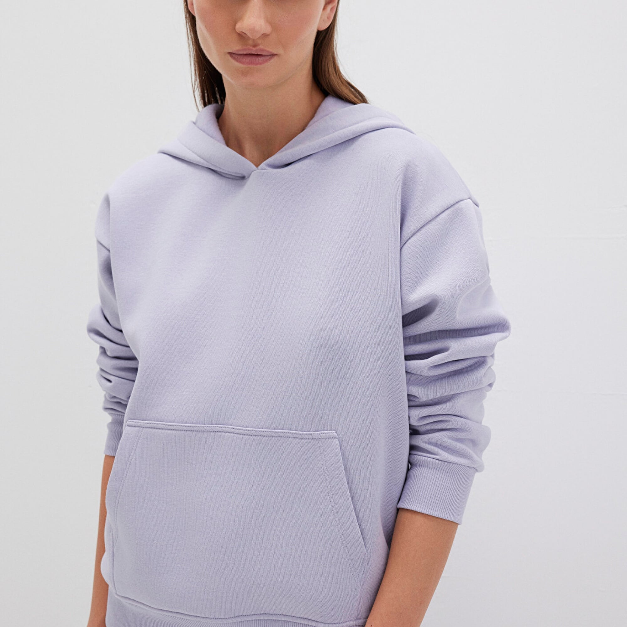 Mavi Kapüşonlu Lila Basic Sweatshirt 167299-70531