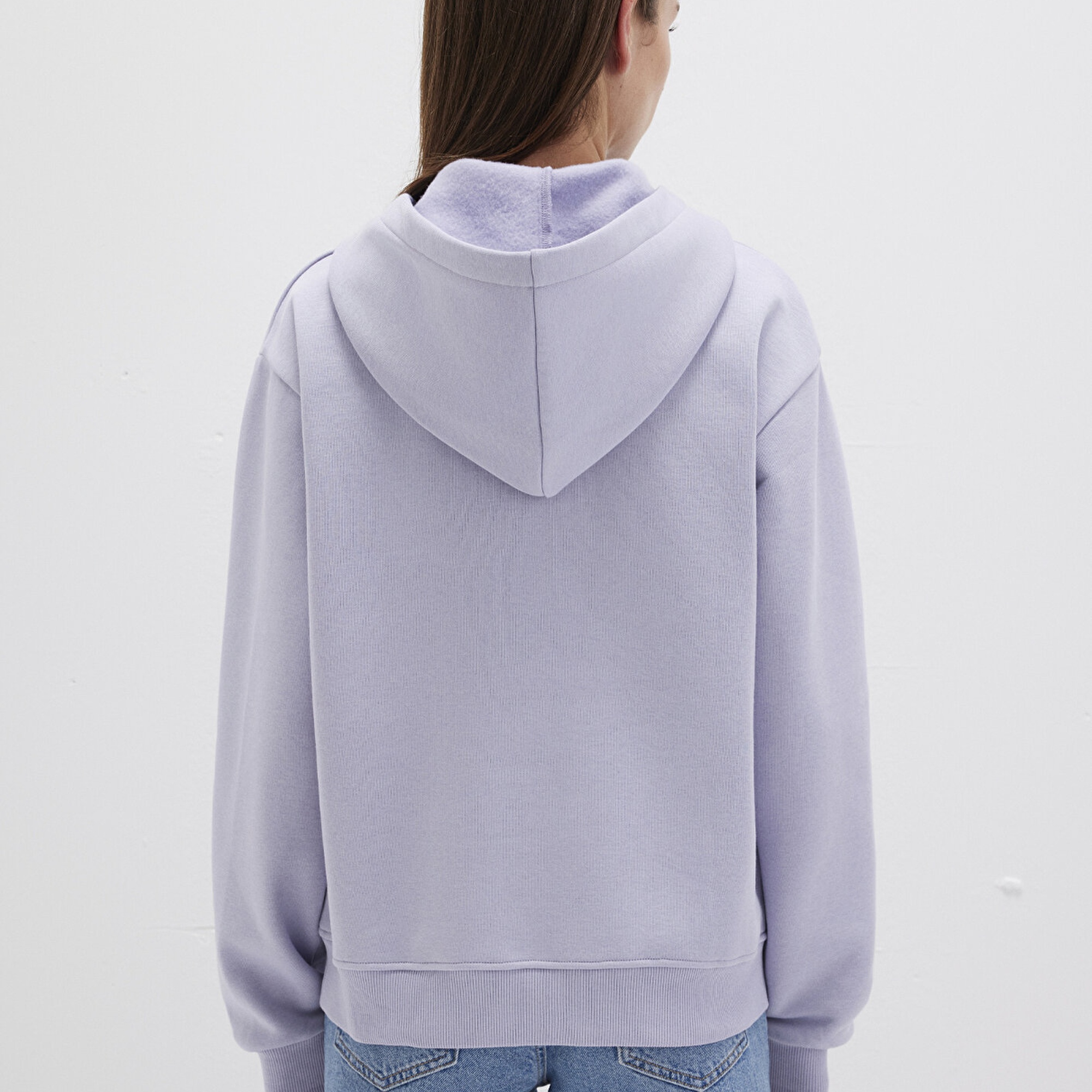Mavi Kapüşonlu Lila Basic Sweatshirt 167299-70531