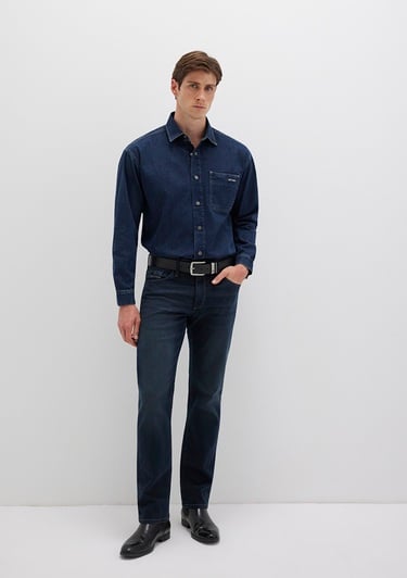  Mavi Aidan Mavi Black Vintage Indigo Mavisi Jean Gömlek Regular Fit / Normal Kesim 0210588-90768