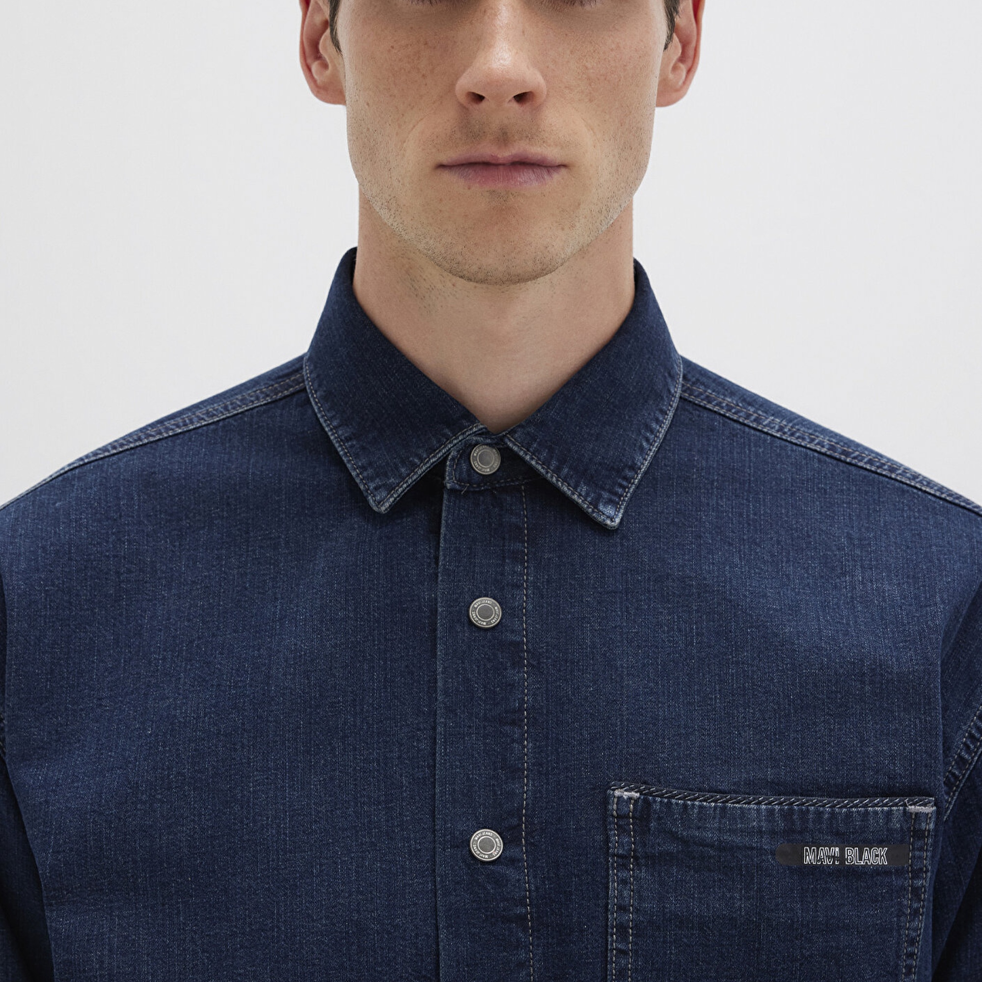 Mavi Aidan Mavi Black Vintage Indigo Mavisi Jean Gömlek Regular Fit / Normal Kesim 0210588-90768