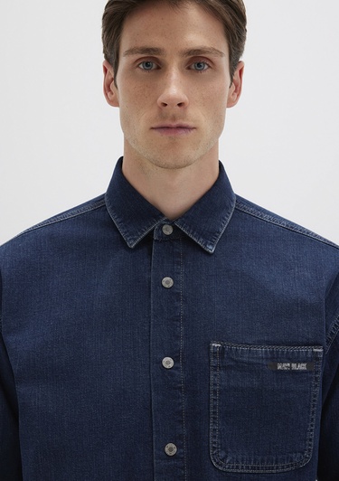  Mavi Aidan Mavi Black Vintage Indigo Mavisi Jean Gömlek Regular Fit / Normal Kesim 0210588-90768