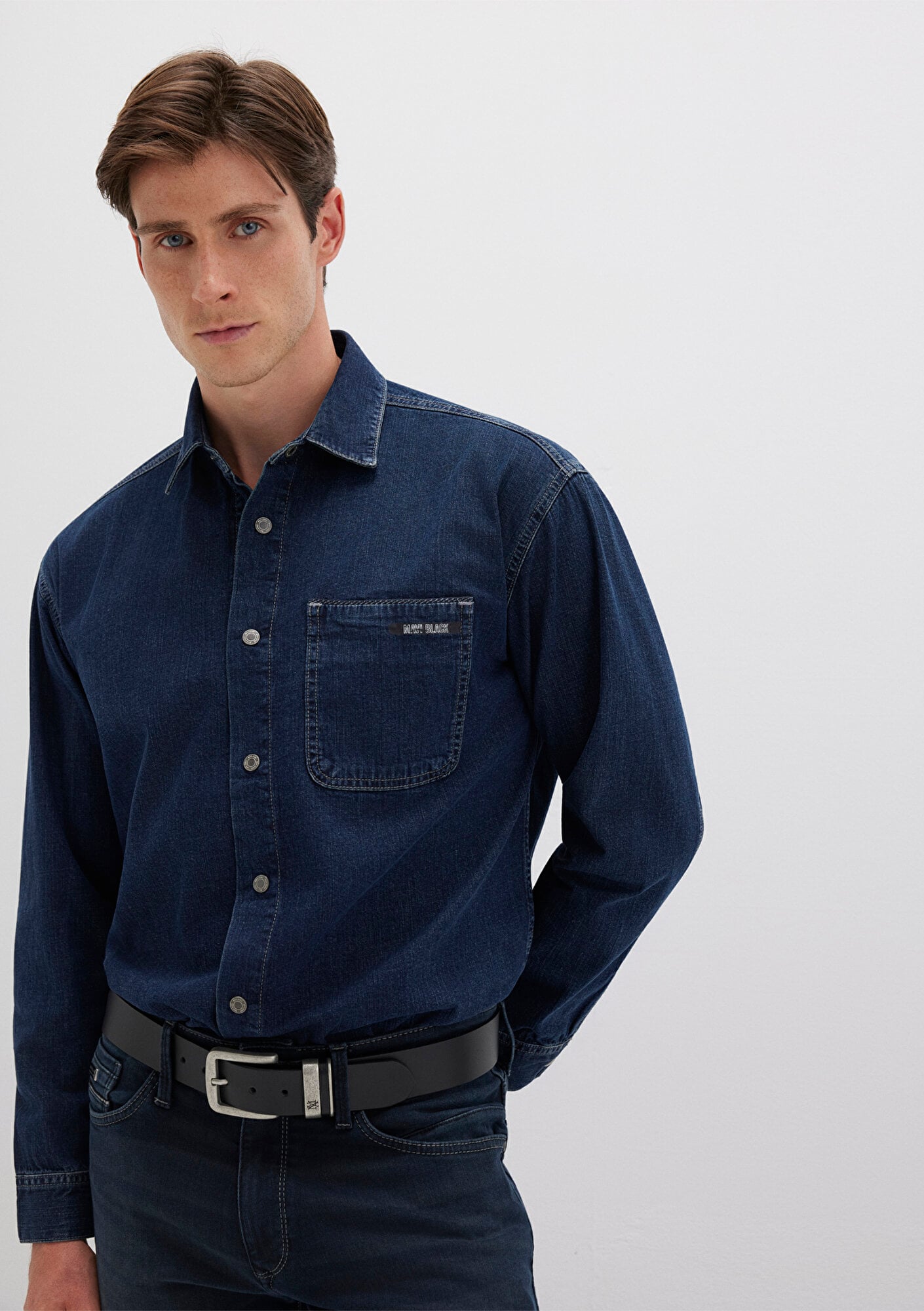  Mavi Aidan Mavi Black Vintage Indigo Mavisi Jean Gömlek Regular Fit / Normal Kesim 0210588-90768