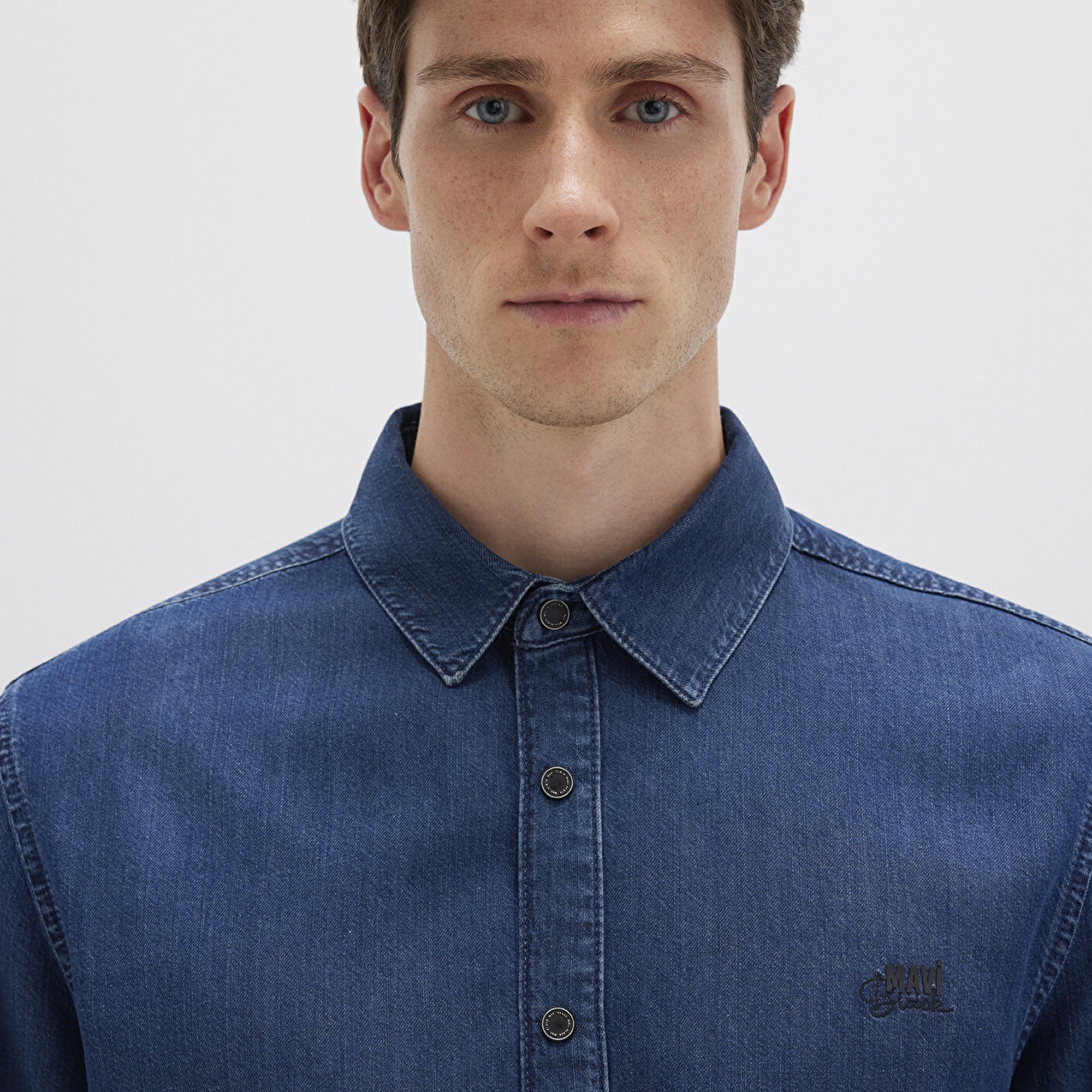 Mavi Roy Lux Black Koyu Indigo Mavisi Jean Gömlek Slim Fit / Dar Kesim 0210496-90767