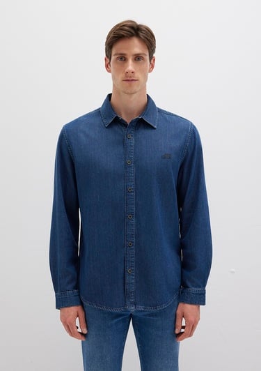  Mavi Roy Lux Black Koyu Indigo Mavisi Jean Gömlek Slim Fit / Dar Kesim 0210496-90767