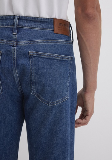  Mavi Lisbon Classic Denim Puslu Vintage Koyu Mavi Jean Pantolon 0010039-90818