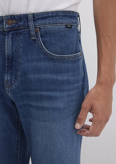  Mavi Lisbon Classic Denim Puslu Vintage Koyu Mavi Jean Pantolon 0010039-90818