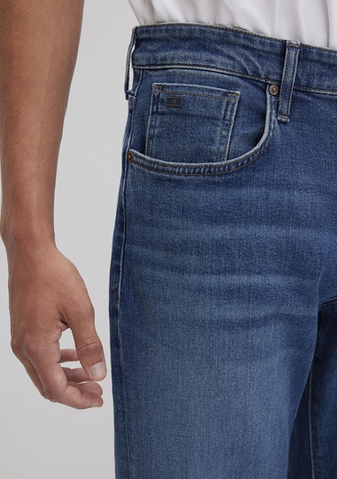  Mavi Lisbon Classic Denim Puslu Vintage Koyu Mavi Jean Pantolon 0010039-90818