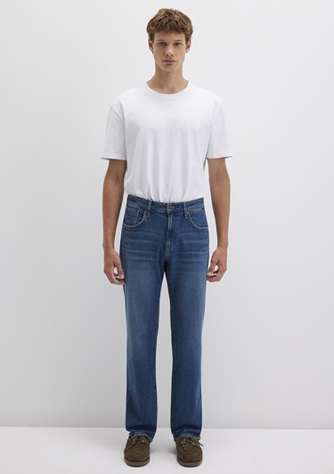  Mavi Lisbon Classic Denim Puslu Vintage Koyu Mavi Jean Pantolon 0010039-90818