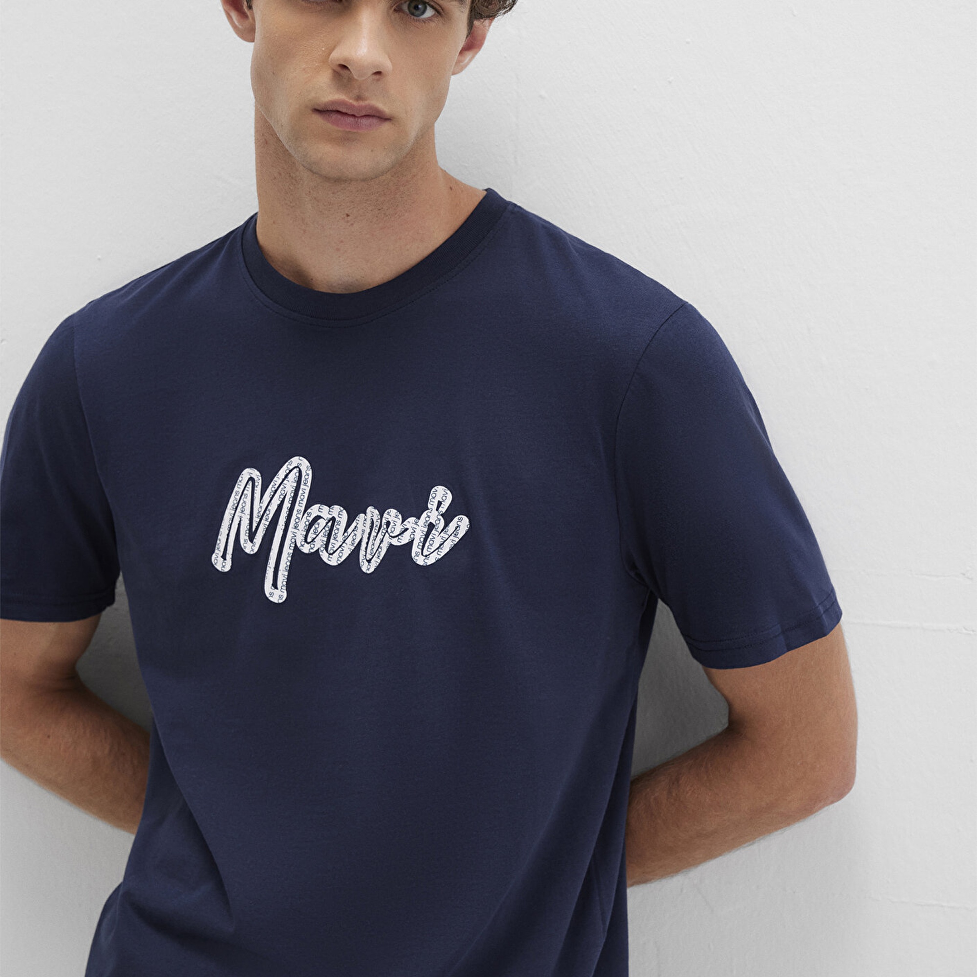 Mavi Mavi Baskılı Lacivert Tişört Regular Fit / Normal Kesim 0612935-70490