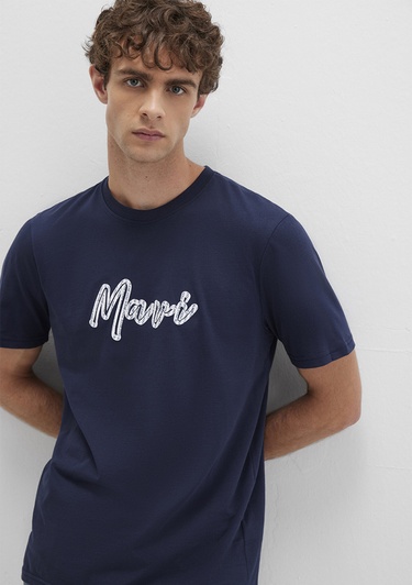  Mavi Mavi Baskılı Lacivert Tişört Regular Fit / Normal Kesim 0612935-70490