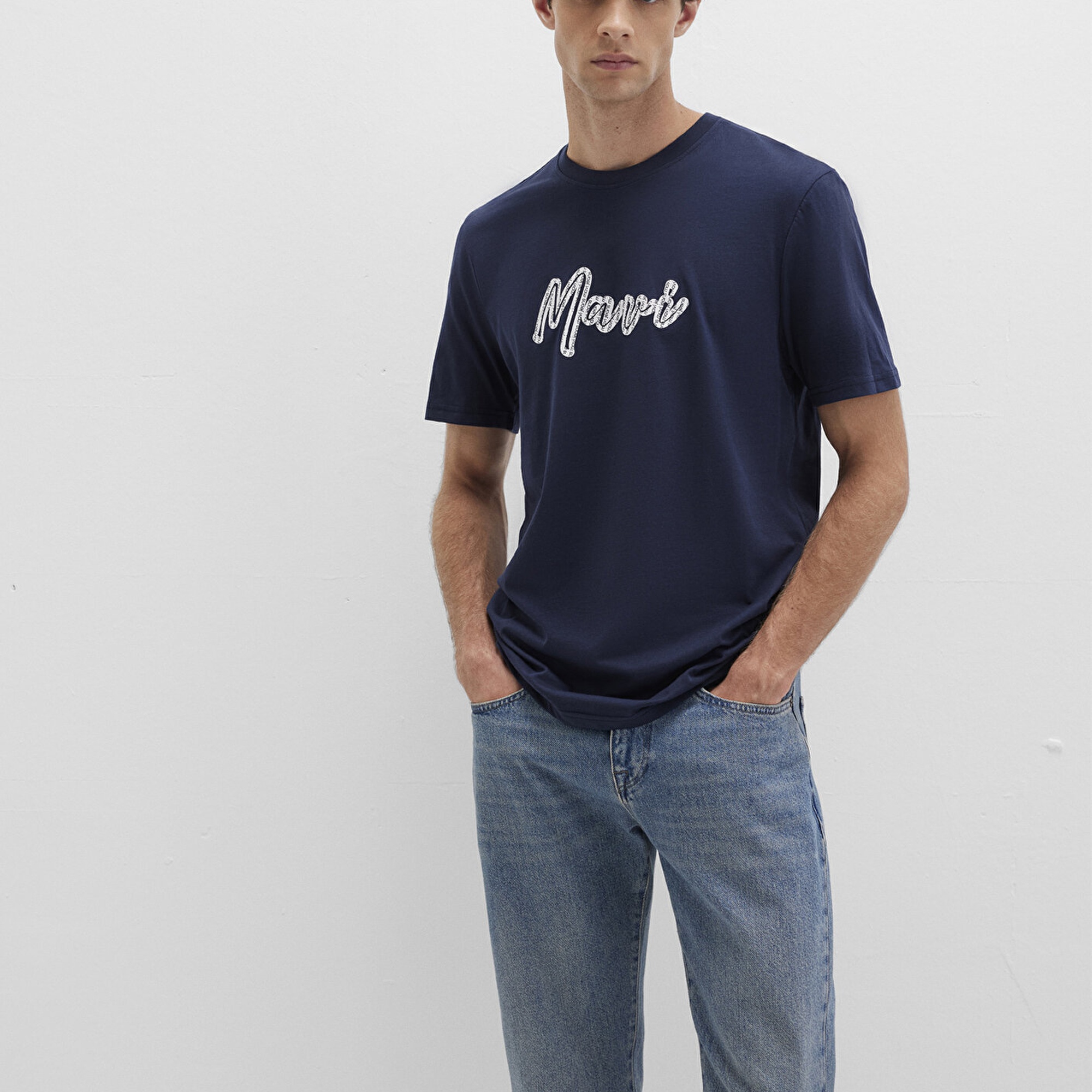 Mavi Mavi Baskılı Lacivert Tişört Regular Fit / Normal Kesim 0612935-70490