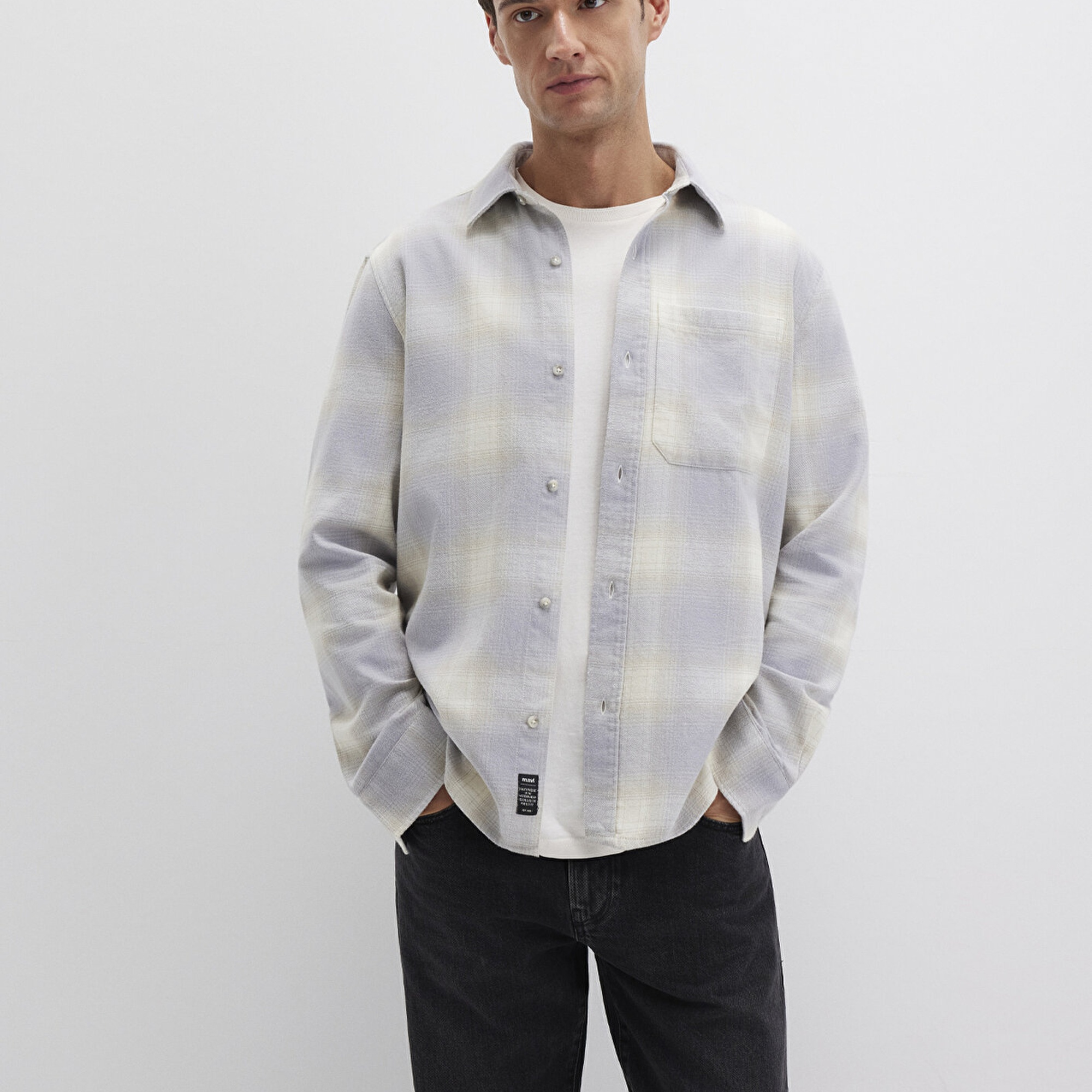 Mavi Kareli Mavi Gömlek Regular Fit / Normal Kesim 0211637-90847