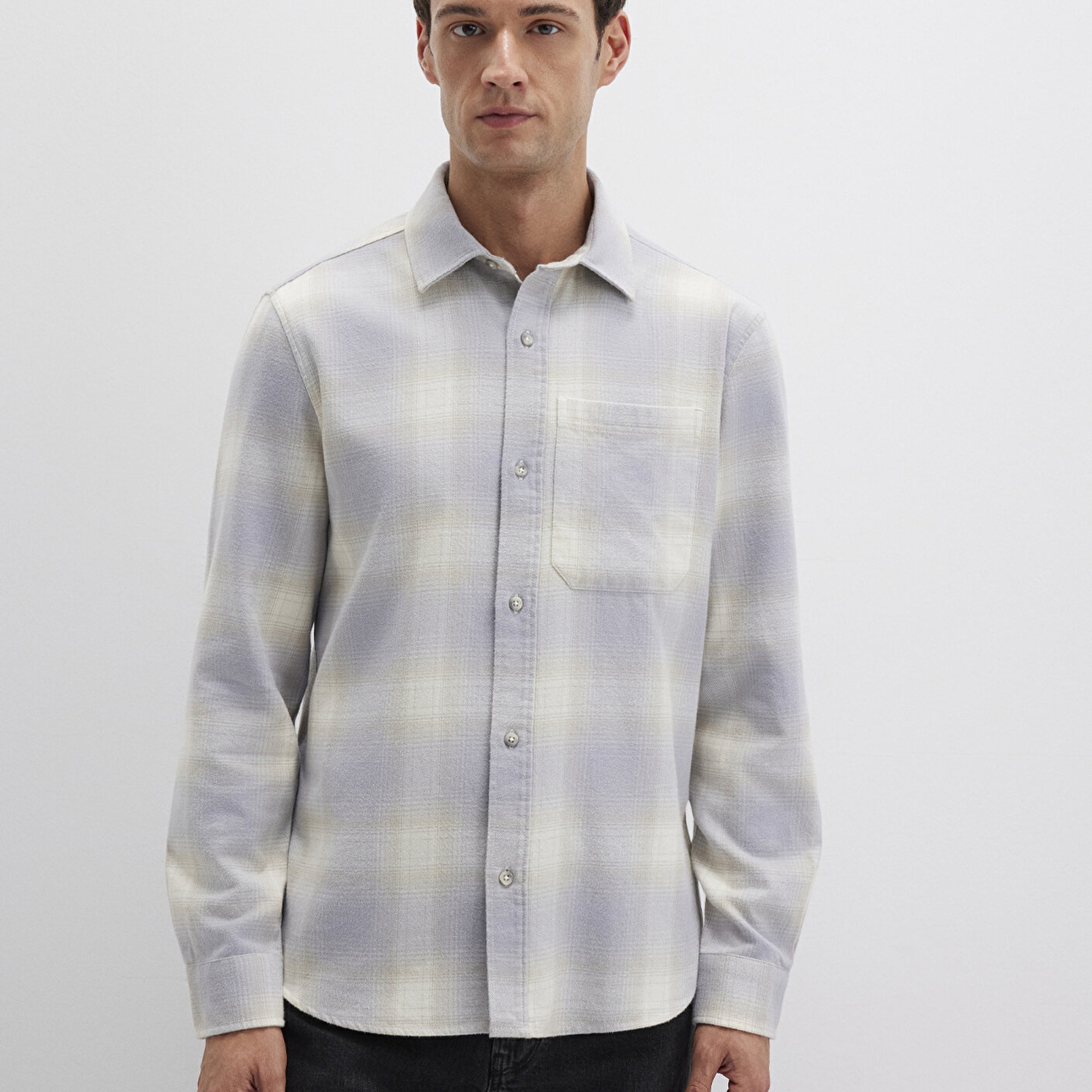 Mavi Kareli Mavi Gömlek Regular Fit / Normal Kesim 0211637-90847