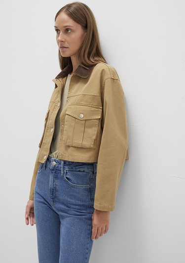  Mavi Kadife Yakalı Kahverengi Ceket Loose Fit / Bol Rahat Kesim 1110739-81388