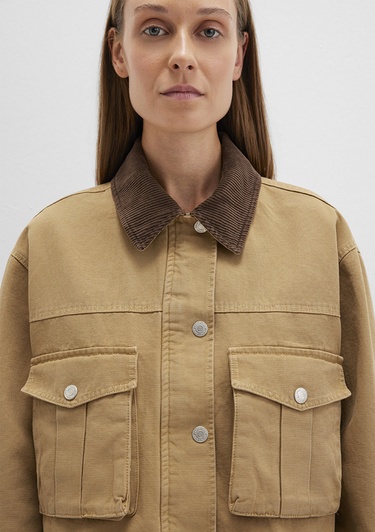  Mavi Kadife Yakalı Kahverengi Ceket Loose Fit / Bol Rahat Kesim 1110739-81388