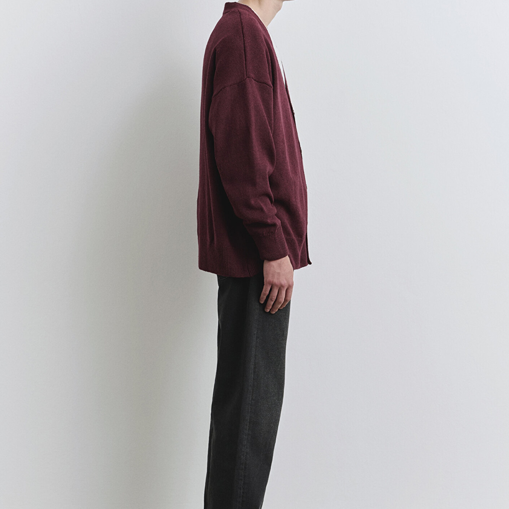 Mavi M Baskılı Bordo Hırka Oversize / Geniş Kesim 0710288-70414