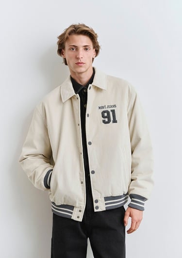  Mavi Mavi Jeans Baskılı Ekru Kolej Ceket 0110722-86411