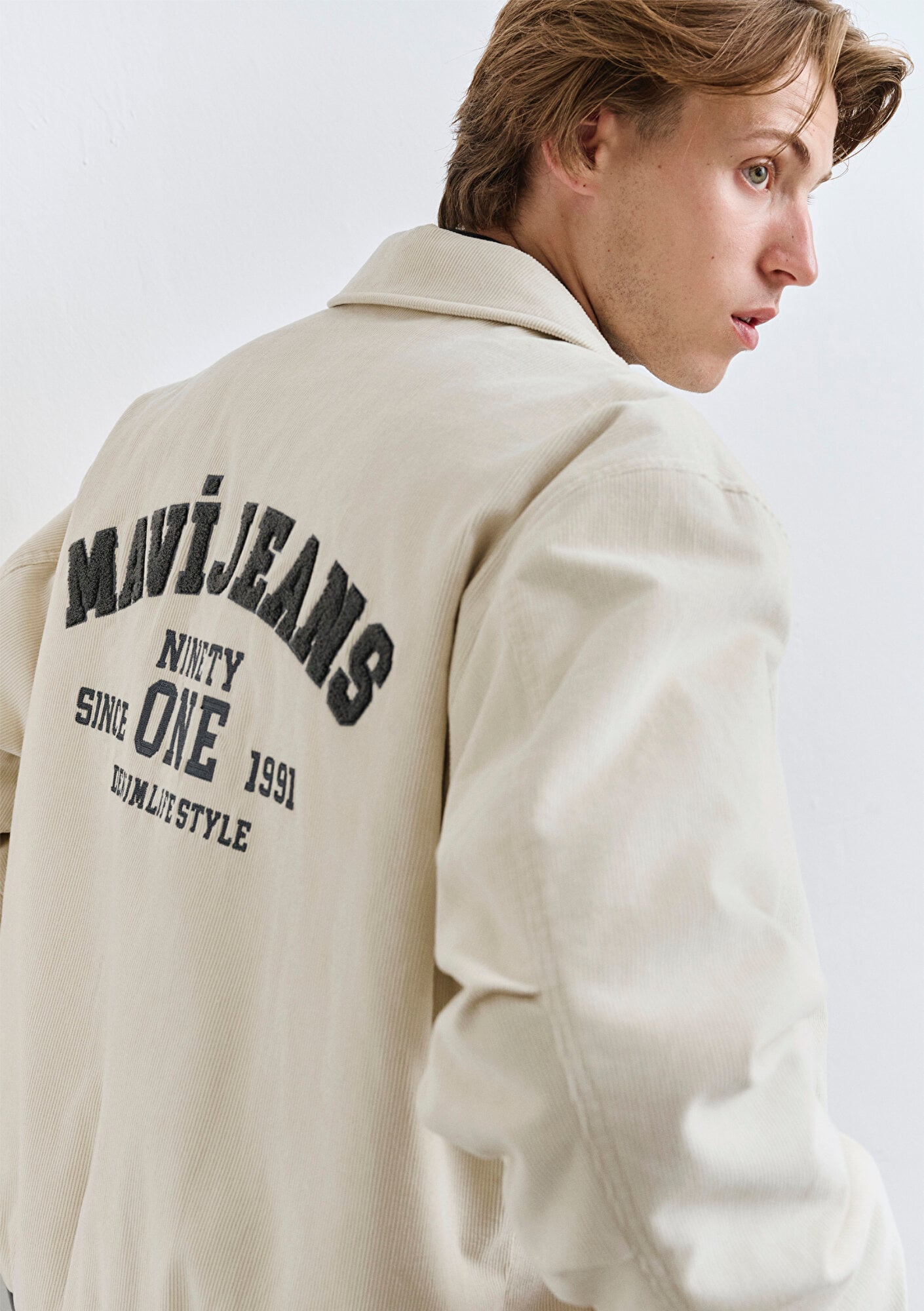  Mavi Mavi Jeans Baskılı Ekru Kolej Ceket 0110722-86411