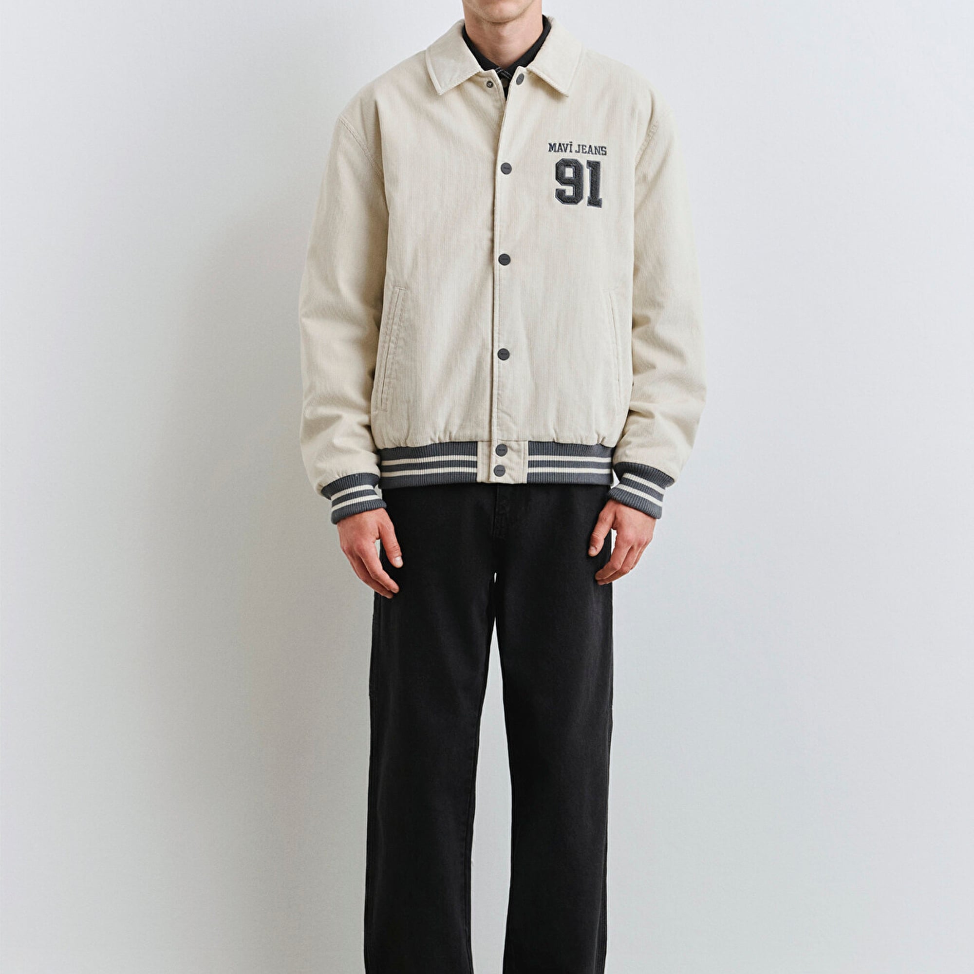 Mavi Mavi Jeans Baskılı Ekru Kolej Ceket 0110722-86411