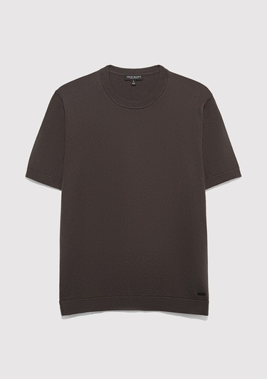  Mavi Kısa Kollu Kahverengi Triko Tişört Regular Fit / Normal Kesim 0710312-70219