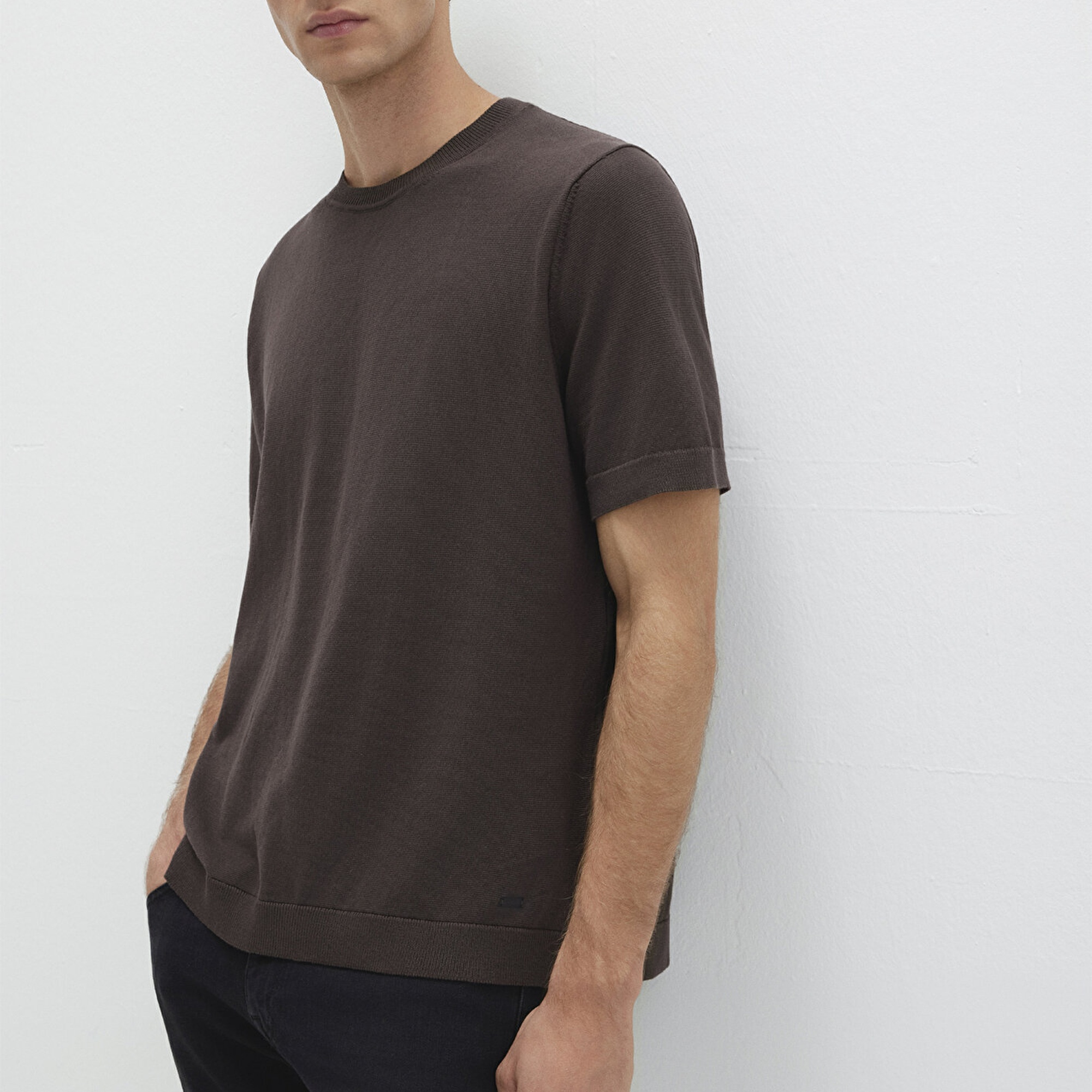 Mavi Kısa Kollu Kahverengi Triko Tişört Regular Fit / Normal Kesim 0710312-70219