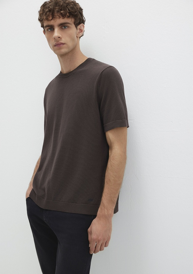  Mavi Kısa Kollu Kahverengi Triko Tişört Regular Fit / Normal Kesim 0710312-70219