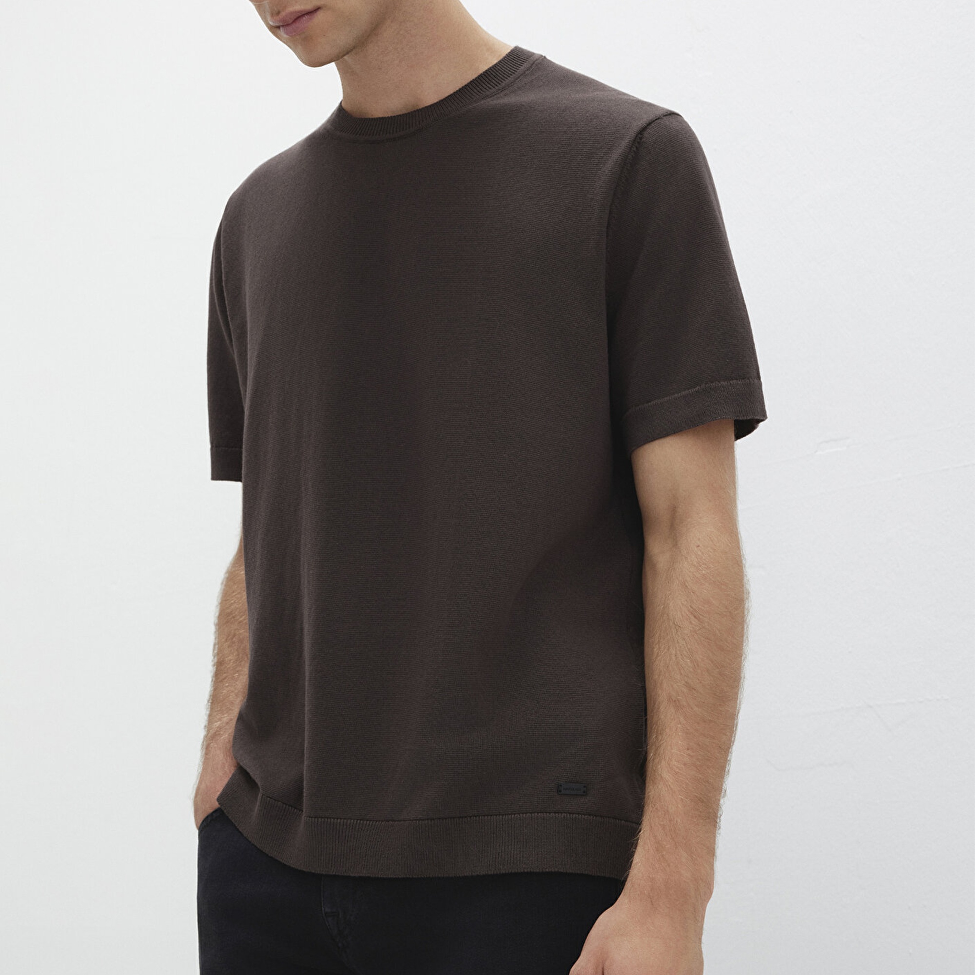 Mavi Kısa Kollu Kahverengi Triko Tişört Regular Fit / Normal Kesim 0710312-70219