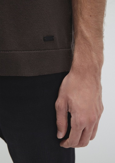  Mavi Kısa Kollu Kahverengi Triko Tişört Regular Fit / Normal Kesim 0710312-70219