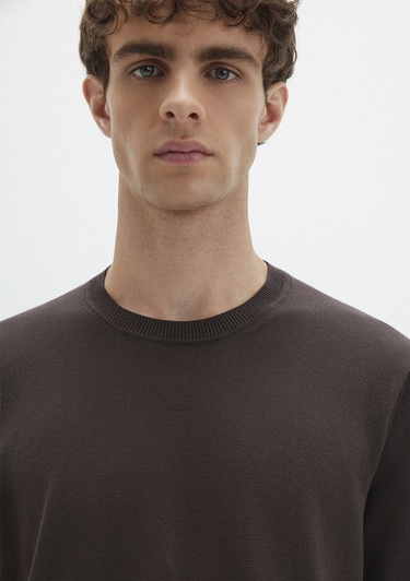  Mavi Kısa Kollu Kahverengi Triko Tişört Regular Fit / Normal Kesim 0710312-70219