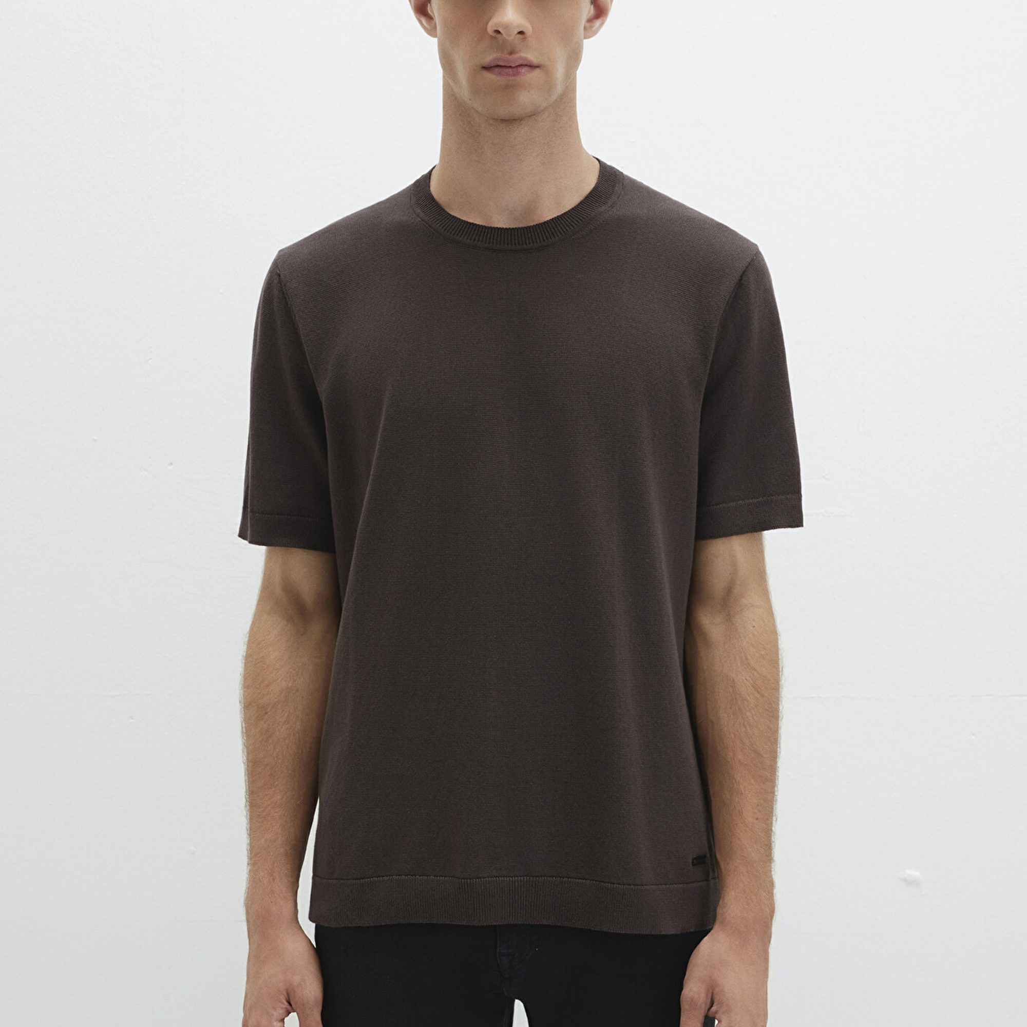 Mavi Kısa Kollu Kahverengi Triko Tişört Regular Fit / Normal Kesim 0710312-70219