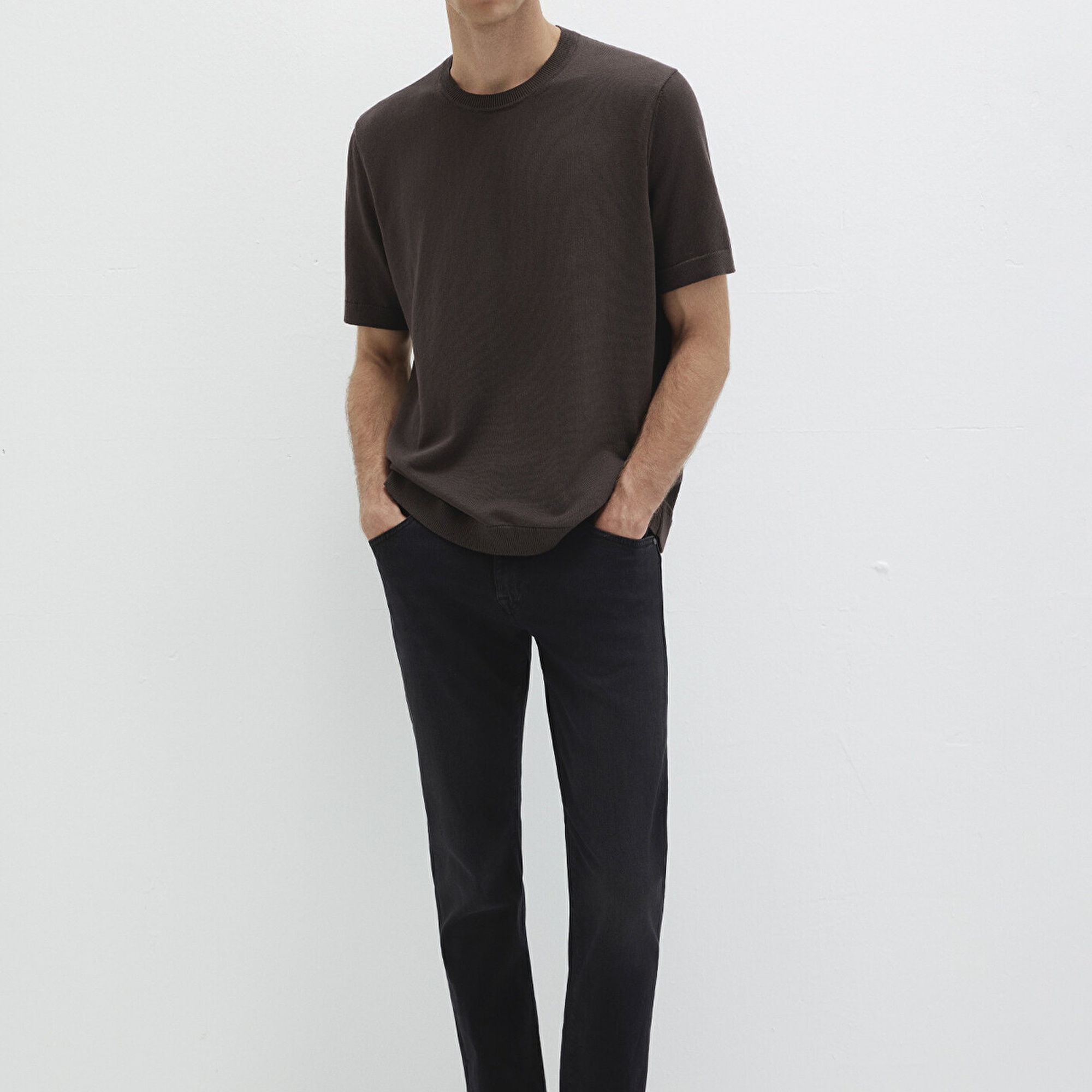 Mavi Kısa Kollu Kahverengi Triko Tişört Regular Fit / Normal Kesim 0710312-70219