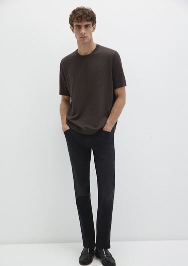  Mavi Kısa Kollu Kahverengi Triko Tişört Regular Fit / Normal Kesim 0710312-70219