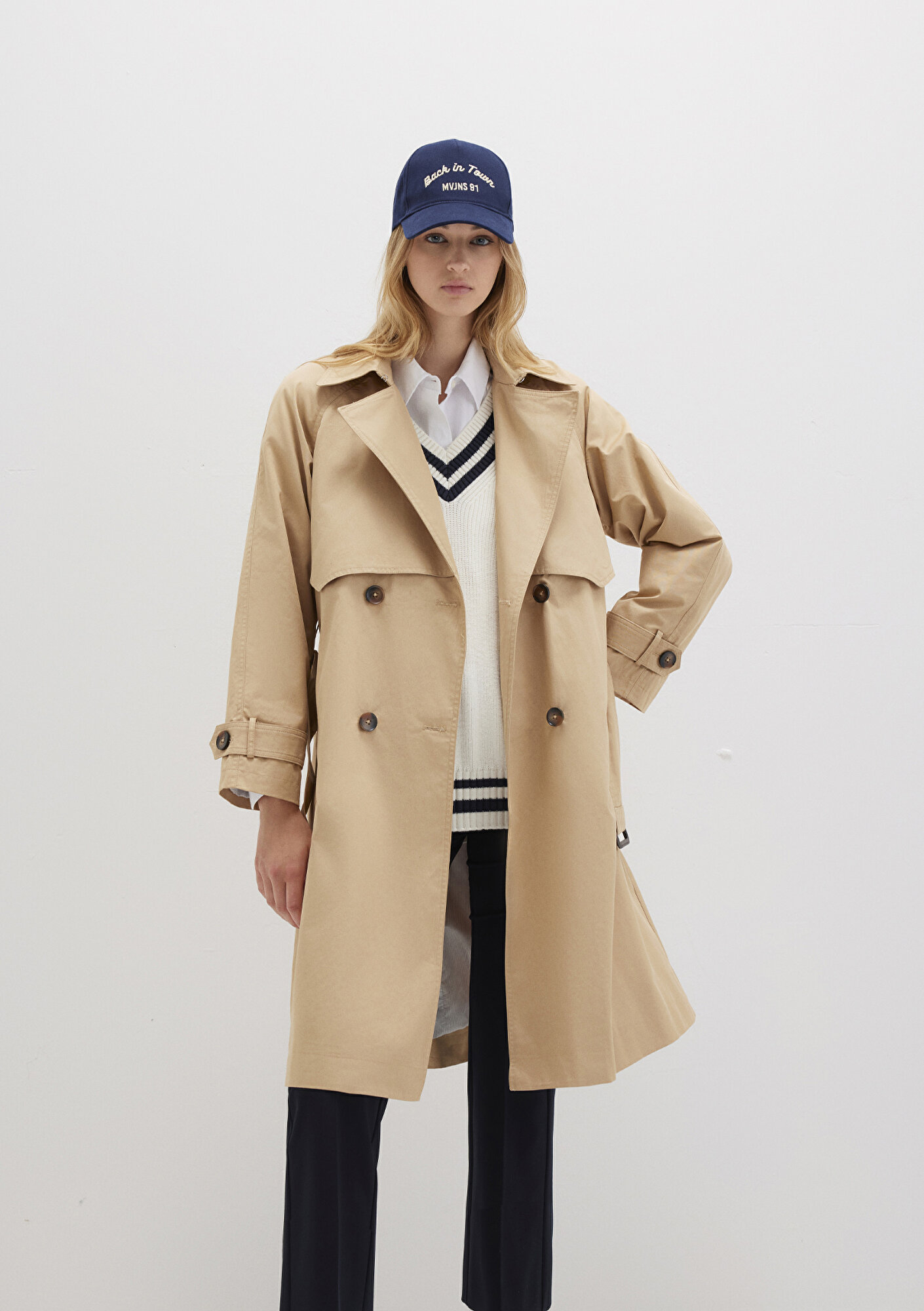  Mavi Bej Trençkot 110703-82323