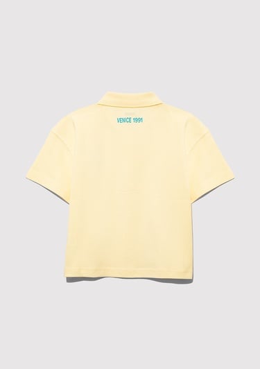  Mavi Venice 1991 Baskılı Sarı Polo Tişört Loose Fit / Bol Rahat Kesim 7610335-89143