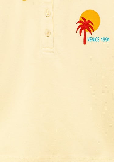  Mavi Venice 1991 Baskılı Sarı Polo Tişört Loose Fit / Bol Rahat Kesim 7610335-89143