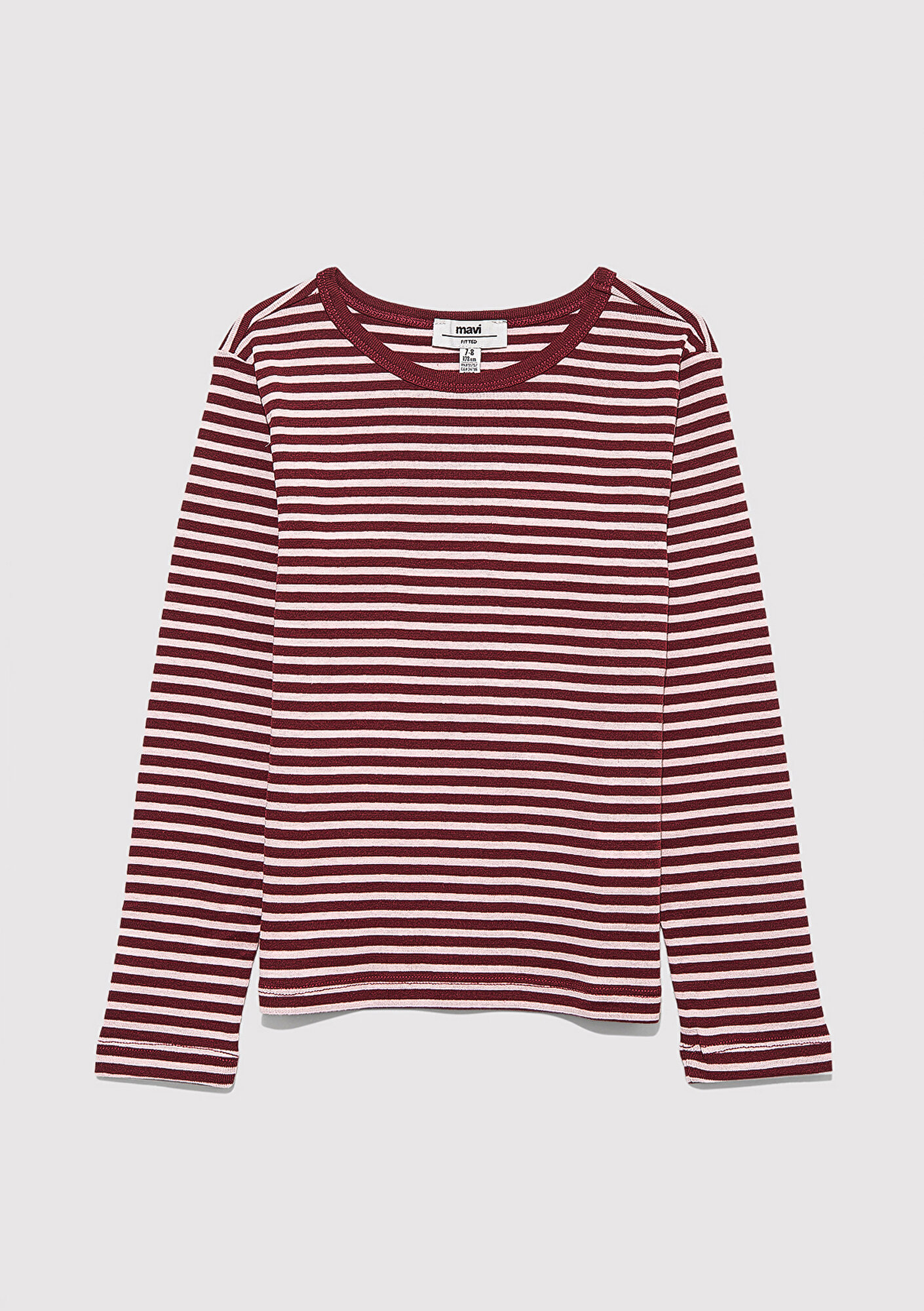 Mavi Çizgili Basic Tişört Fitted / Vücuda Oturan Kesim 7610351-88614