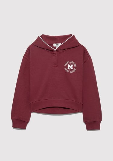  Mavi Mavi Jeans Baskılı Bordo Sweatshirt 7S10122-70393